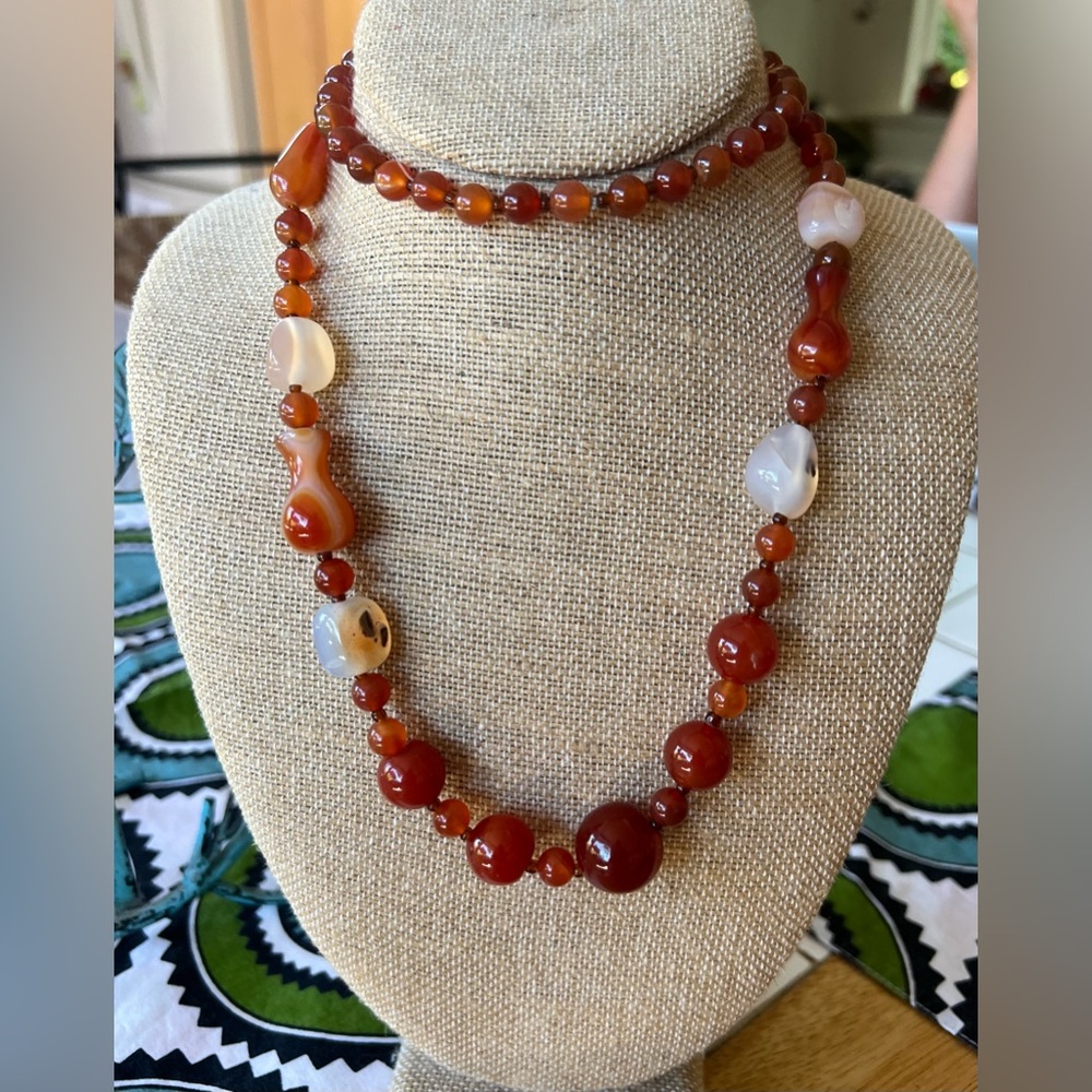 Long beaded fashion necklace